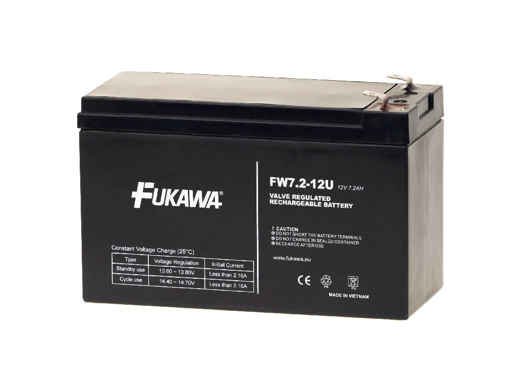 FUKAWA akumulátor FW 7,2-12 F2U (12V; 7,2Ah; faston F2-6,3mm; životnosť 5 rokov)