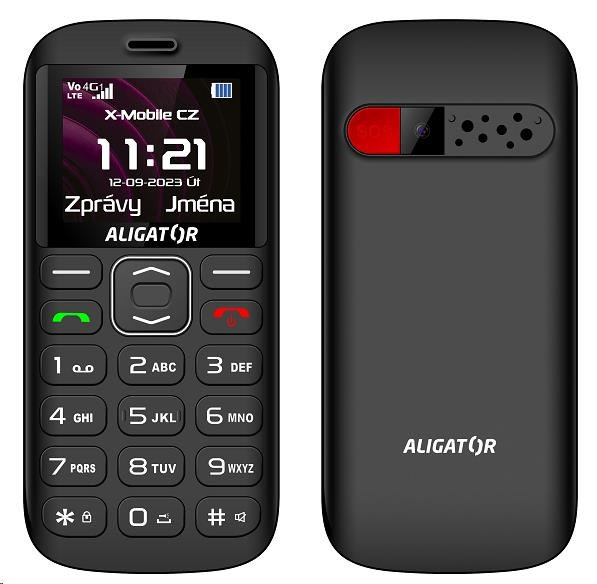 Aligator A720 4G Senior, čierna + nabíjací stojan