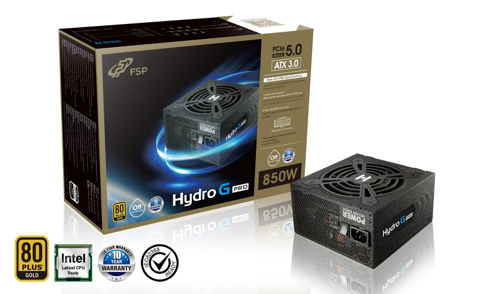 FSP HYDRO G PRE 850/850W/ATX 3.0/80PLUS Gold/Modular/Retail