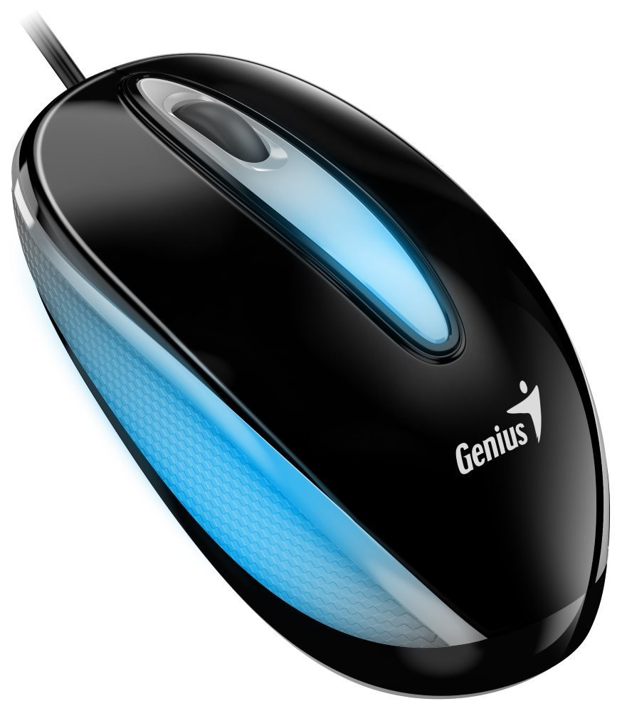Genius DX-Mini / Myš, drôtová, optická, 1000DPI, 3 tlačidlá, USB, RGB LED, čierna
