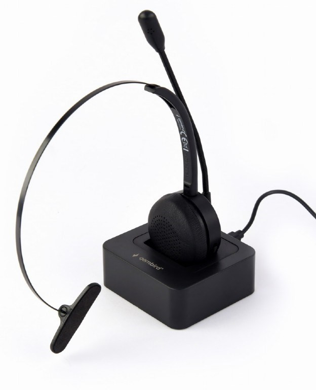 GEMBIRD Slúchadlá BTHS-M-01, vhodné pre call centrá, mikrofón, Bluetooth, čierne