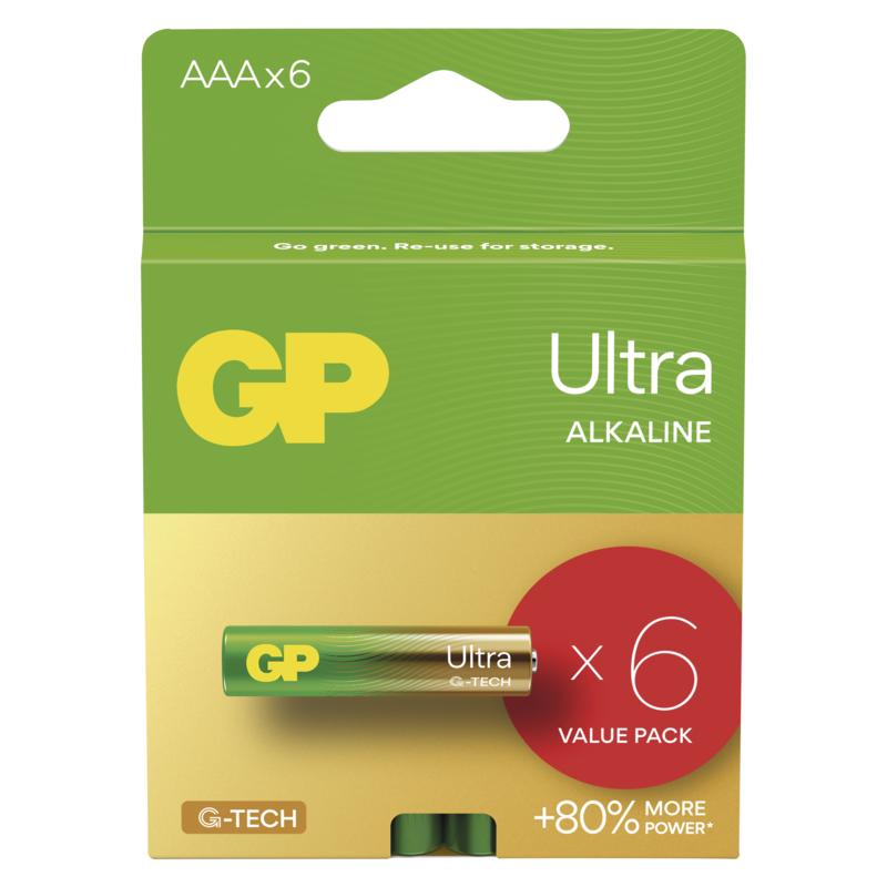 Fotografia produktu: GP Alkalická batéria ULTRA AAA (LR03) - 6ks