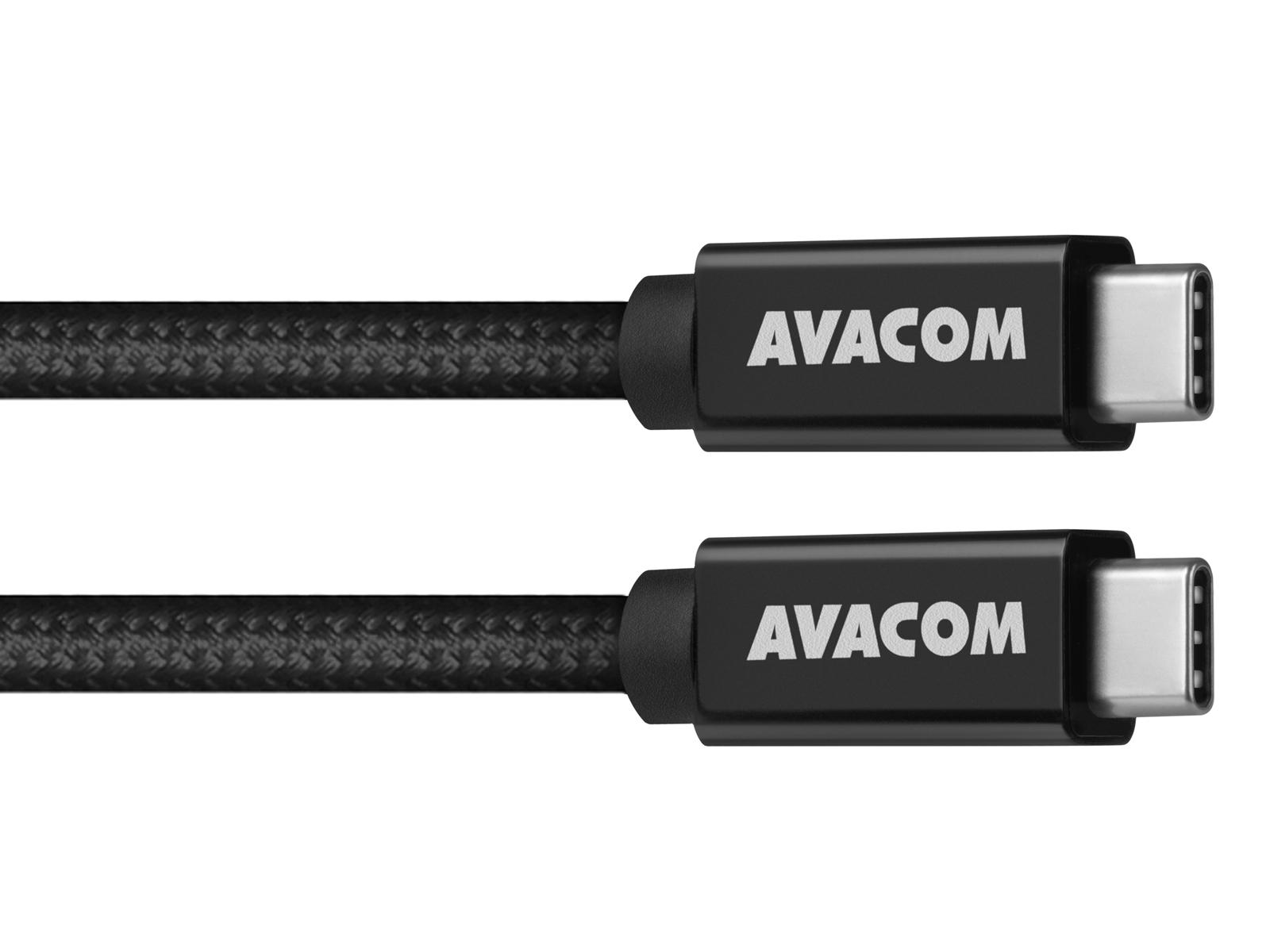 Fotografia produktu: AVACOM dátový a nabíjací kábel USB Type-C - USB Type-C, 100cm, 100W E-Mark, čierny