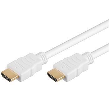Fotografia produktu: PremiumCord HDMI High Speed + Ethernet kábel, biely, pozlátené konektory, 3m