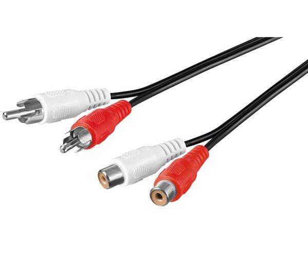 Fotografia produktu: PremiumCord Kábel 2x Cinch-2x Cinch, M/F 5m
