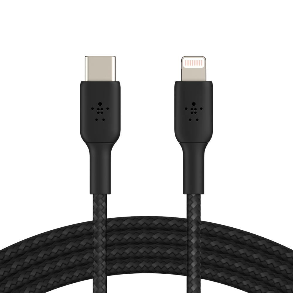 Fotografia produktu: BELKIN kábel opletaný USB-C - Lightning, 1m, čierny