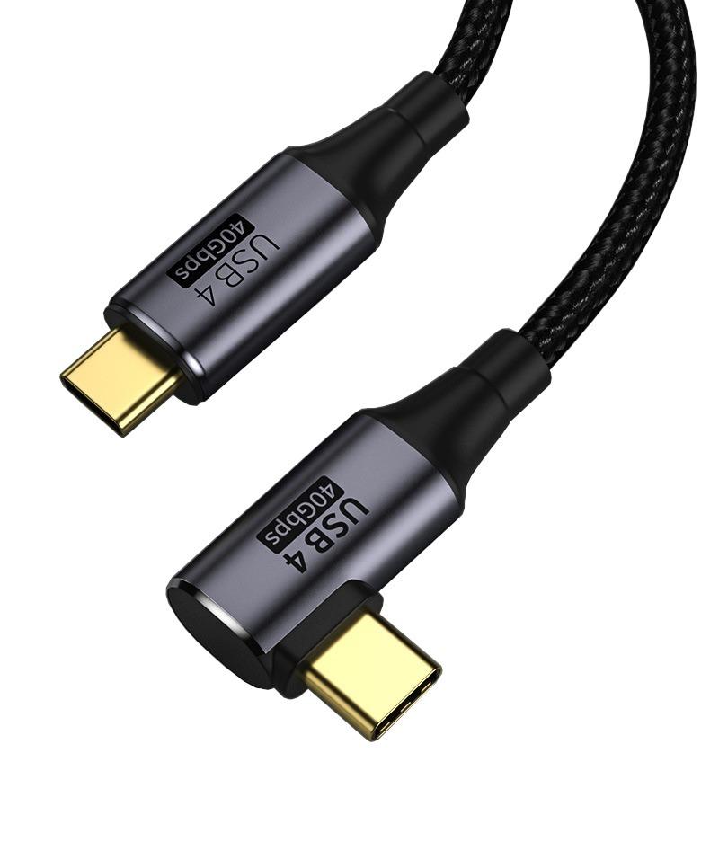 Fotografia produktu: PremiumCord USB4 Gen 3x2 40Gbps 8K @ 60Hz 240W, Thunderbolt, 0,3m zahnutý