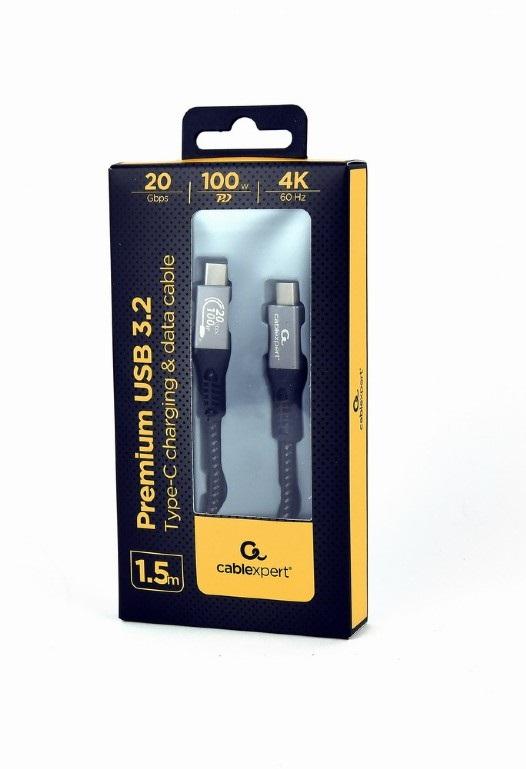 Fotografia produktu: GEMBIRD Premium USB-C 3.2 gen 2 20 Gbps 100W1.5 PD