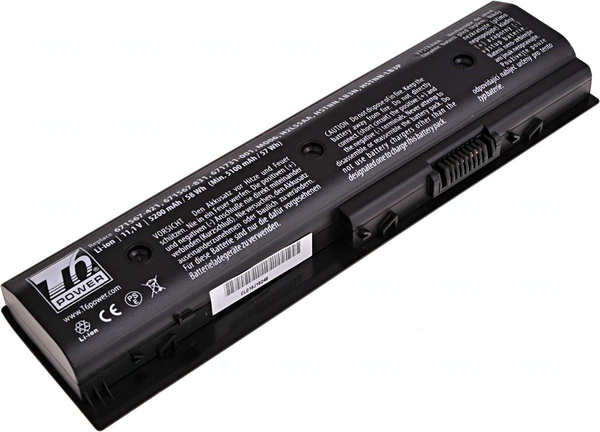 Fotografia produktu: Batéria T6 Power pre HP Pavilion dv4-5000, dv6-7000, dv7-7000, m6-1000, 5200mAh, 58Wh, 6cell