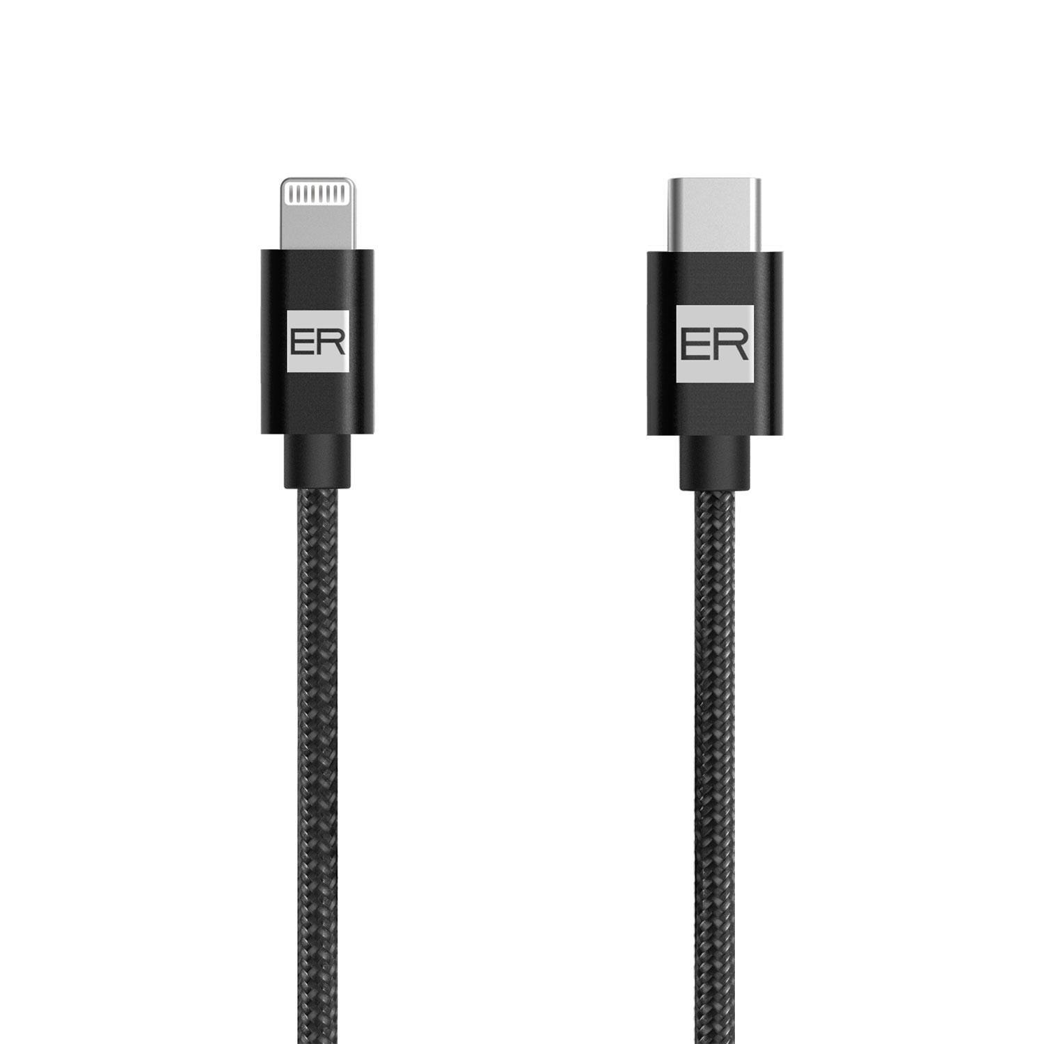 Fotografia produktu: ER POWER kábel USB-C/Lightning 200cm čierny