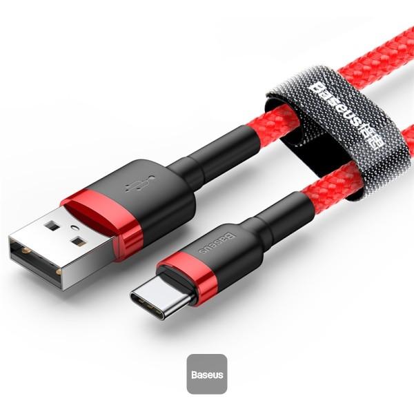 Fotografia produktu: Baseus dátový kábel Cafule USB-C 2m 2A červený