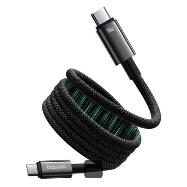 Fotografia produktu: Baseus dátový magnetický kábel Tungsten Gold USB-C/USB-C 1m 100W čierny