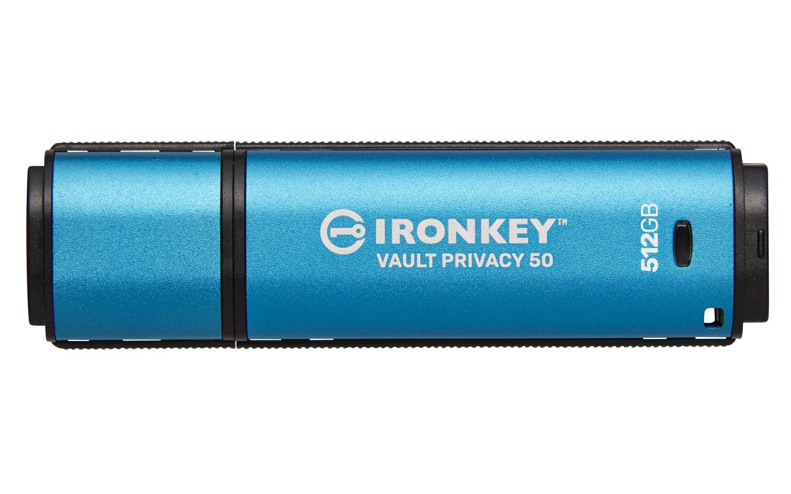 Fotografia produktu: Kingston Ironkey Vault Privacy 50/512GB/USB 3.2/USB-A/Modrá