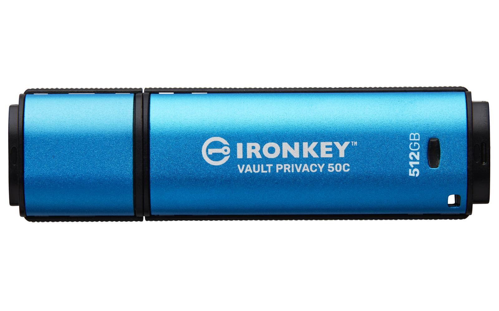 Fotografia produktu: Kingston Ironkey Vault Privacy 50C/512GB/USB 3.2/USB-C/Modrá