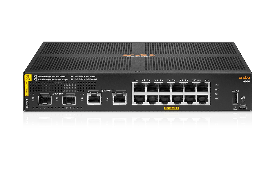 Fotografia produktu: Aruba 6100 12G CL4 2SFP+ 139W Switch