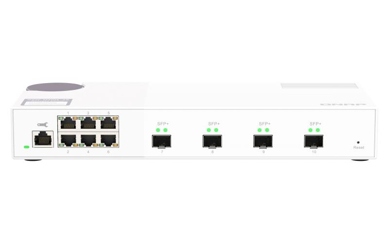 Fotografia produktu: QNAP riadený switch QSW-M2106-4S (6x 2,5GbE RJ45 a 4x 10GbE SFP+)