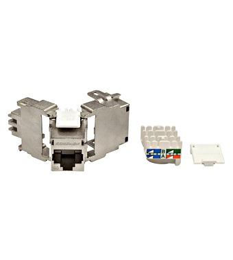 Fotografia produktu: Keystone modul RJ45 tienený, 10 Gb, trieda Ea, 4PPoE