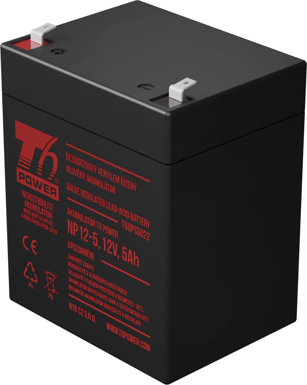 Fotografia produktu: Akumulátor T6 Power NP12-5, 12V, 5Ah, F2