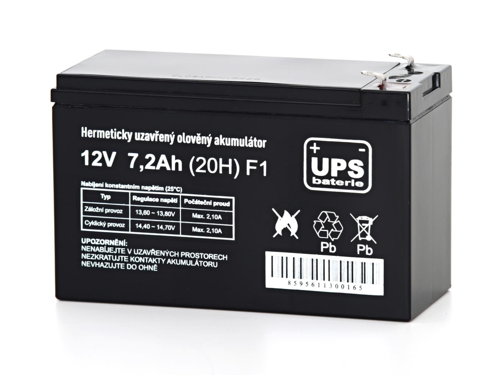 Fotografia produktu: UPS batéria 12V 7,2Ah F1