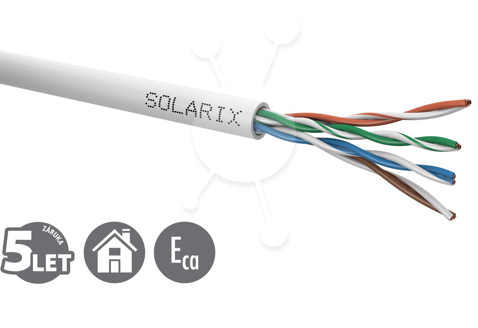 Fotografia produktu: Inštalačný kábel Solarix CAT5E UTP PVC Eca 500m/box SXKD-5E-UTP-PVC