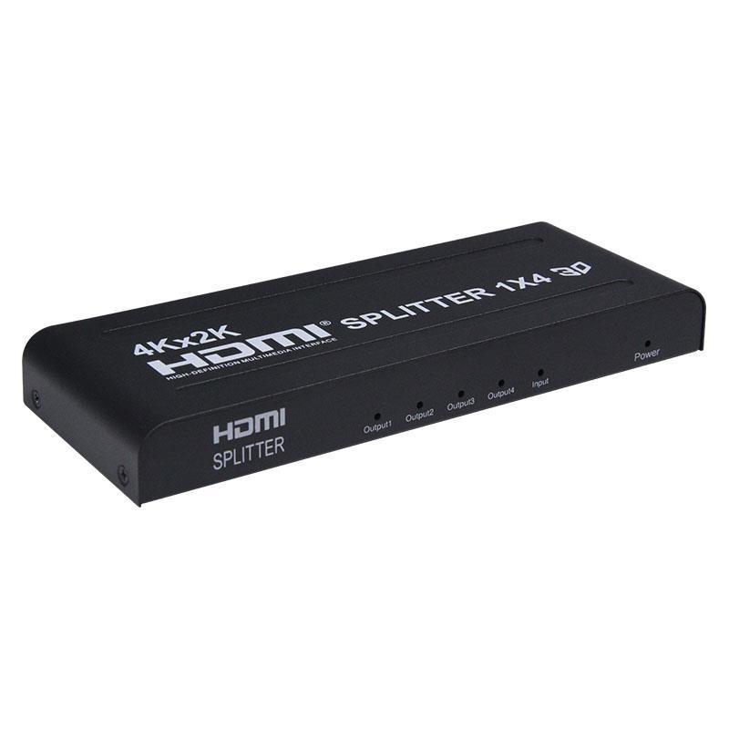 Fotografia produktu: PremiumCord HDMI splitter 1-4 portov kovový s napájacím adaptérom, 3D, FULL HD