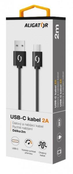 Fotografia produktu: ALIGATOR Dátový kábel 2A USB-C 2 m čierny
