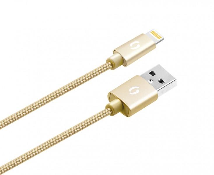 Fotografia produktu: ALIGATOR PREMIUM 2A kábel, Lightning 2m, zlatý