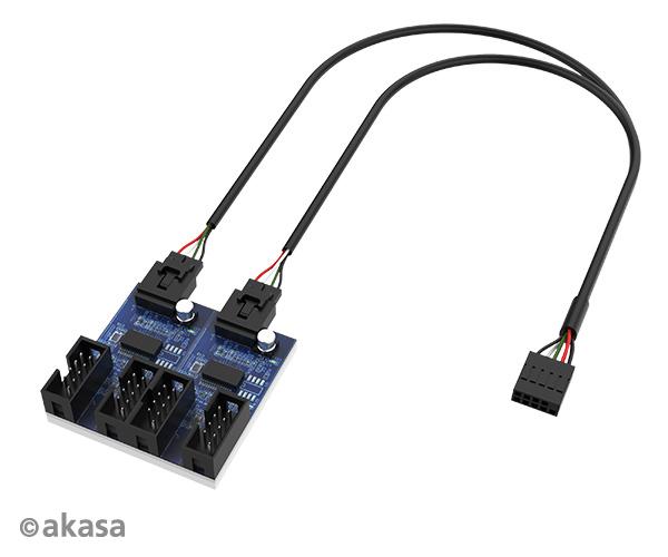 Fotografia produktu: AKASA - USB 2.0 interný HUB 1-4