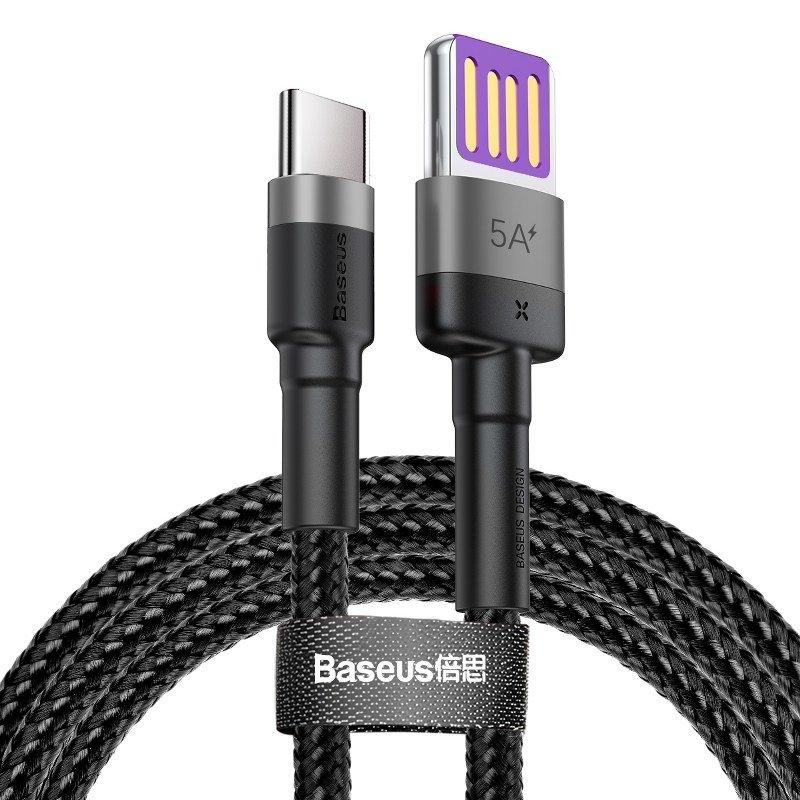 Fotografia produktu: Baseus CATKLF-PG1 Cafule Quick Charging Dátový Kábel USB Double Sided to USB 40W 1m Gray/Black