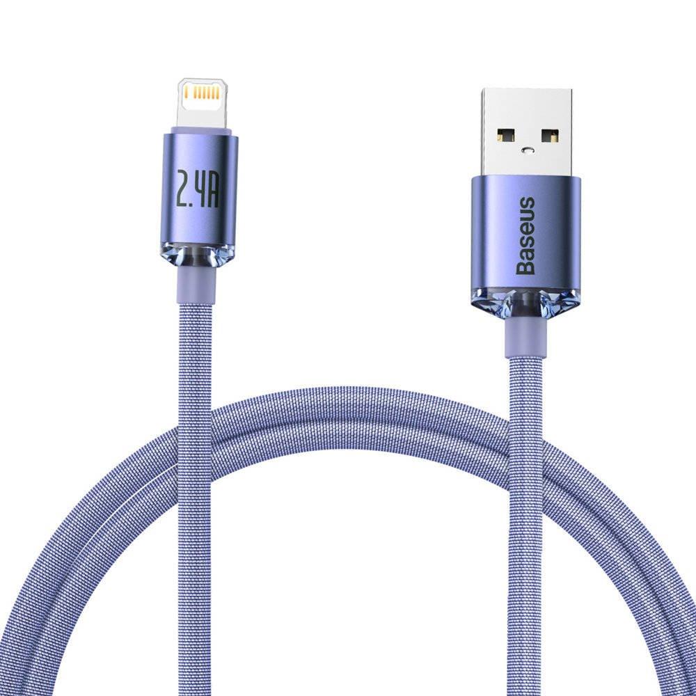 Fotografia produktu: Baseus CAJY000005 Crystal Shine Series Dátový Kábel USB - Lightning 20W 1,2m Purple