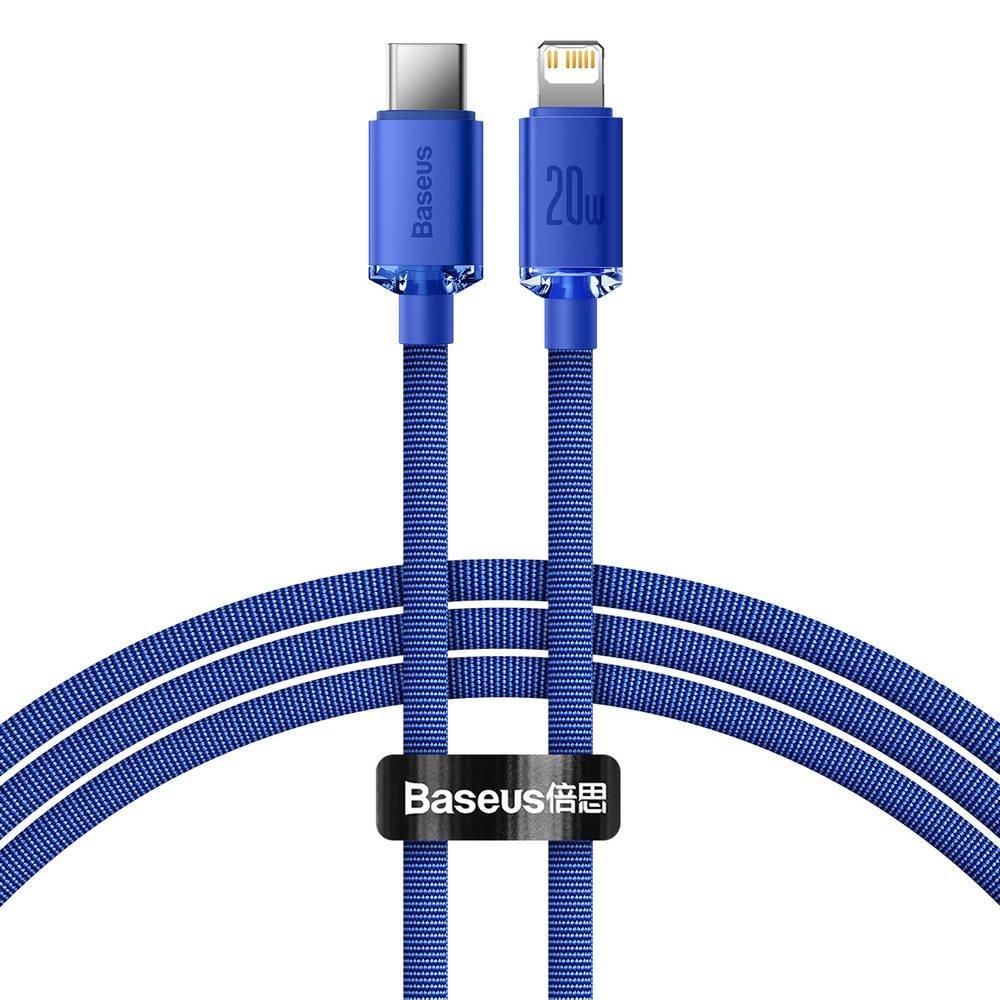 Fotografia produktu: Baseus CAJY000203 Crystal Shine Series Dátový Kábel USB-C - Lightning 20W 1,2m Blue