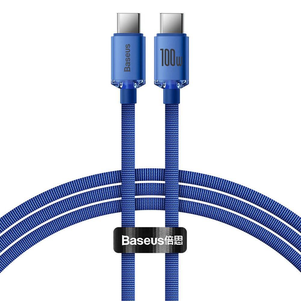 Fotografia produktu: Baseus CAJY000603 Crystal Shine Series Dátový Kábel USB-C - USB-C 100W 1,2m Blue