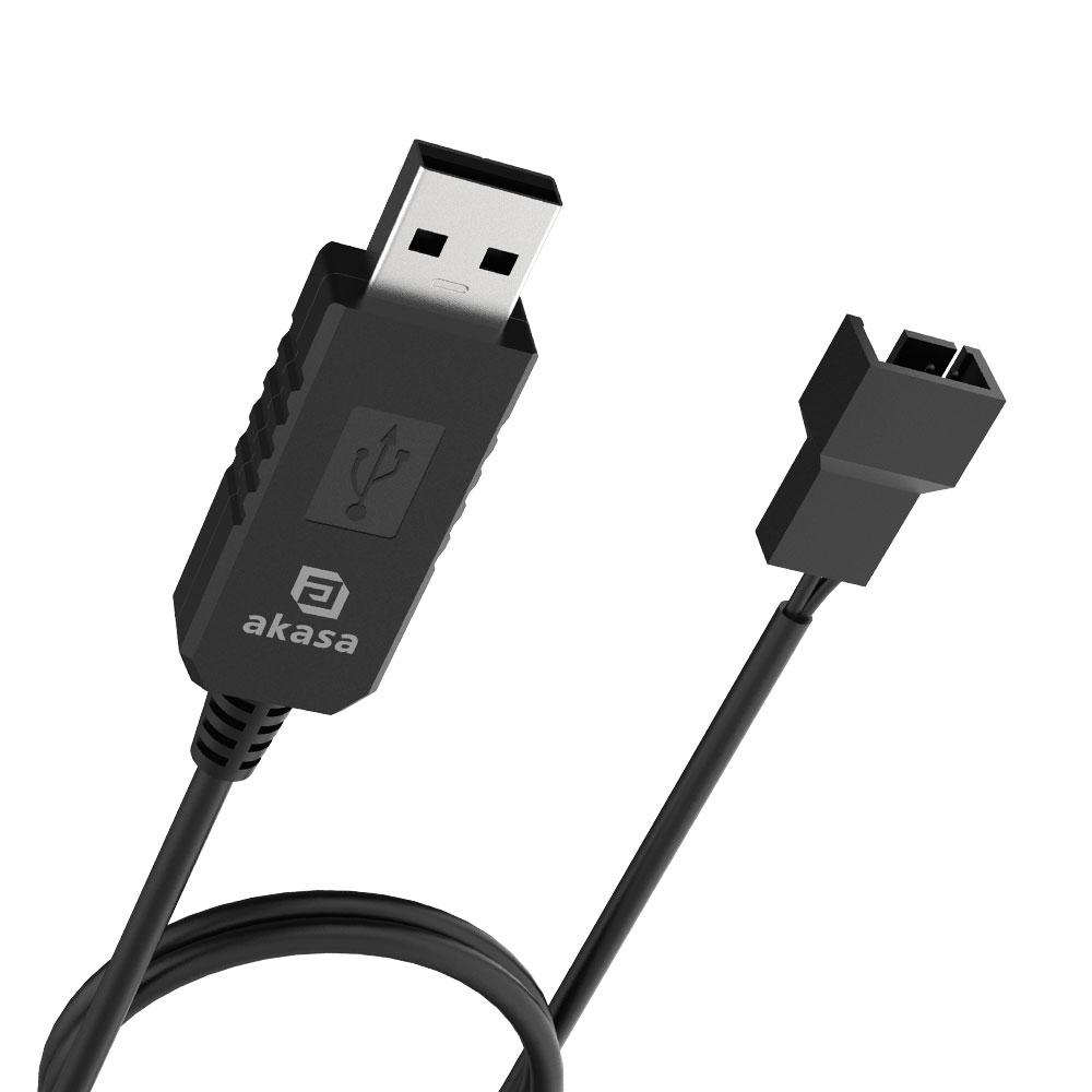 Fotografia produktu: AKASA - 5V to 12V DC Step-Up Voltage Converter Cable pre USB na 3-Pin & 4-Pin PC Fan