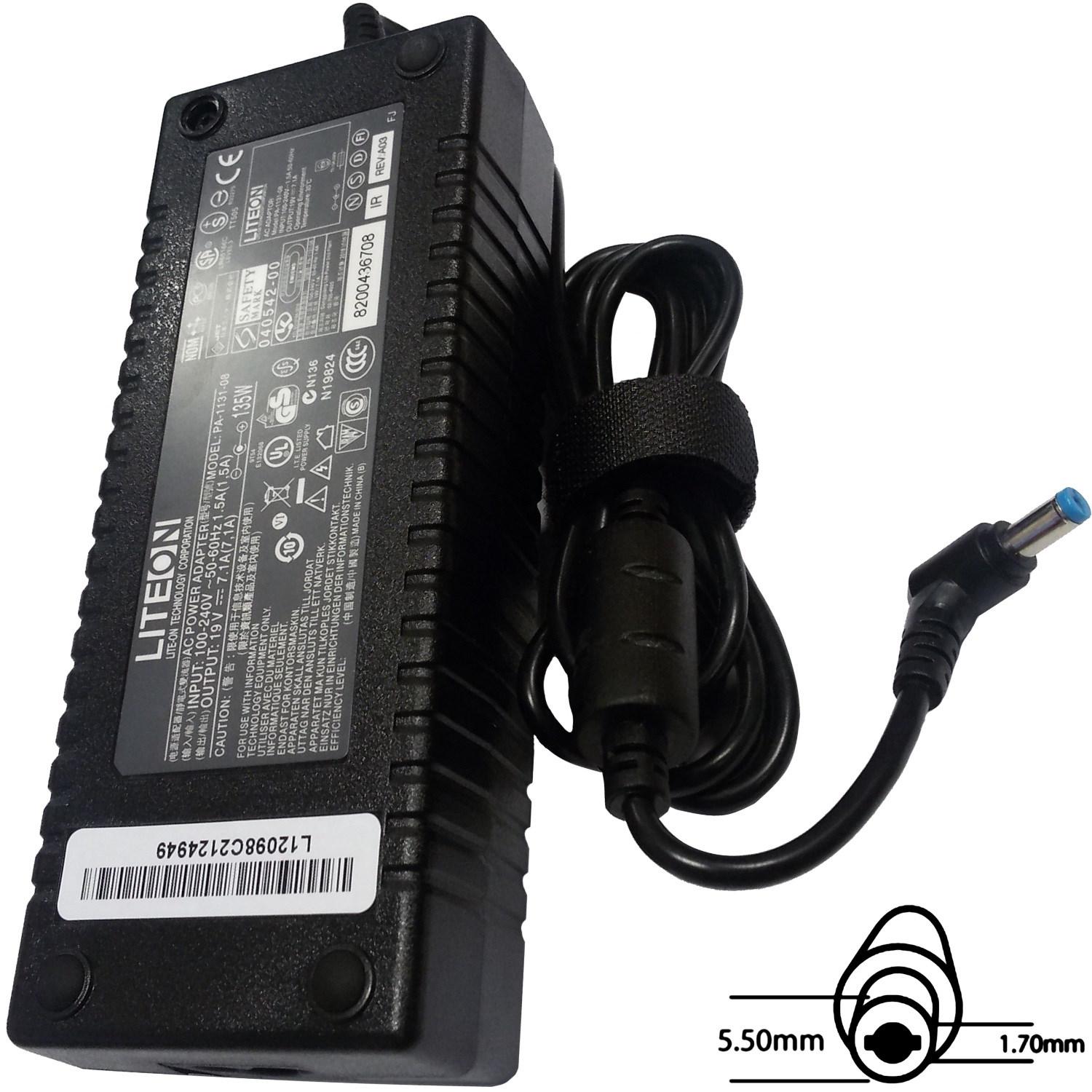 Fotografia produktu: Acer orig. NTB adaptér 135W19V AC 5.5x1.7 mm (bez sieťovej šnúry)
