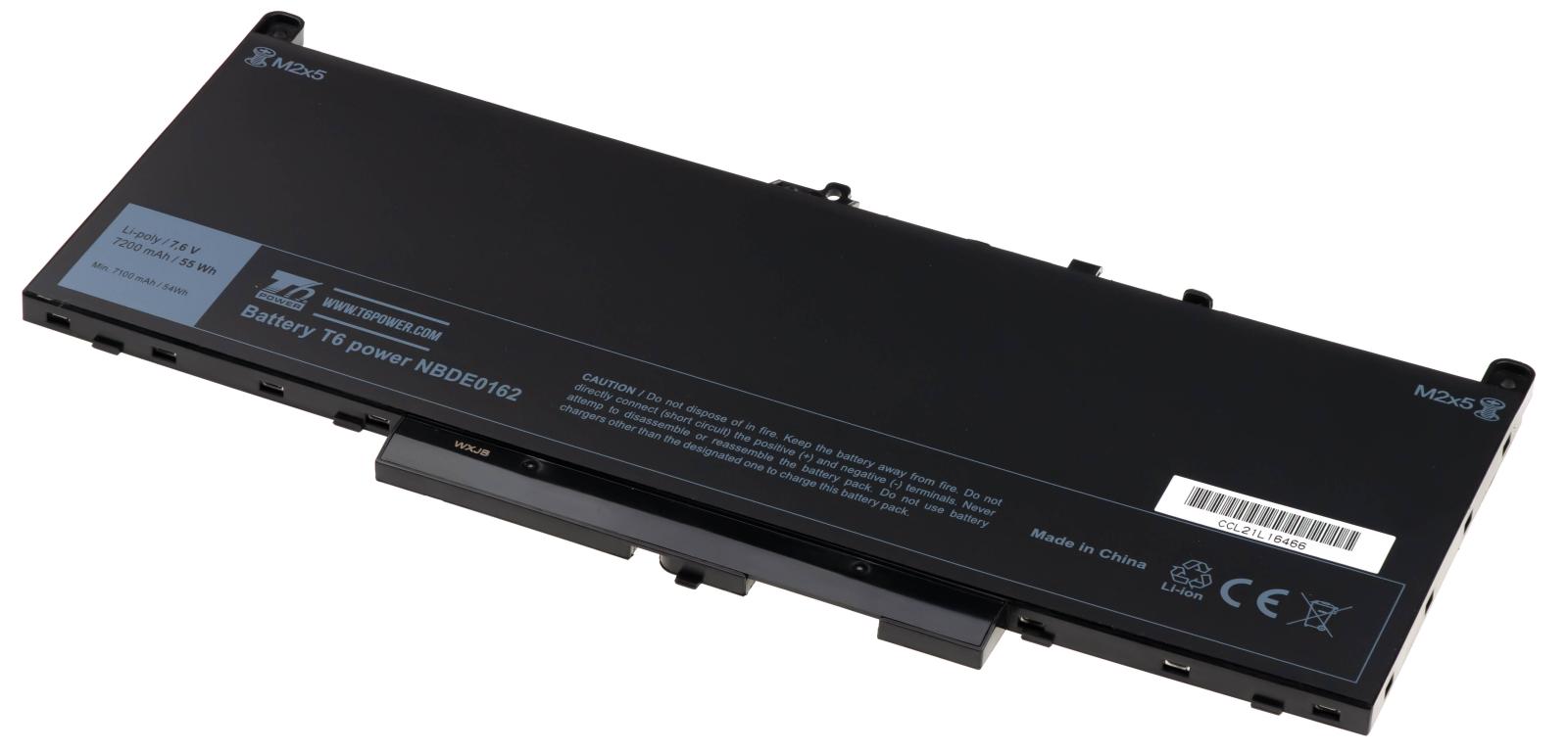 Fotografia produktu: Batéria T6 Power pre Dell Latitude E7270, E7470, 12 E7270, 14 E7470, 7200mAh, 55Wh, 4cell, Li-pol