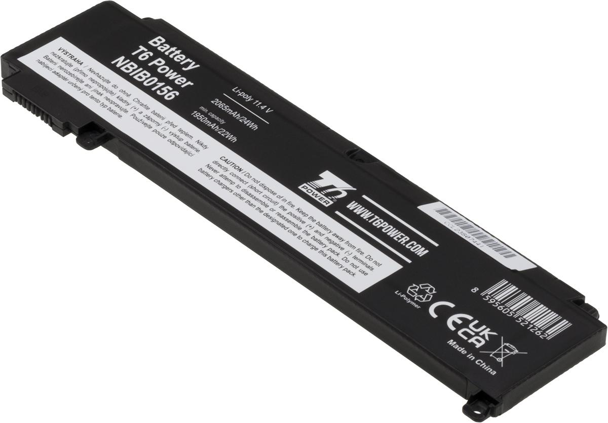 Fotografia produktu: Batéria T6 Power pre Lenovo ThinkPad T460s, T470s, 2065mAh, 24Wh, 3cell, Li-Pol