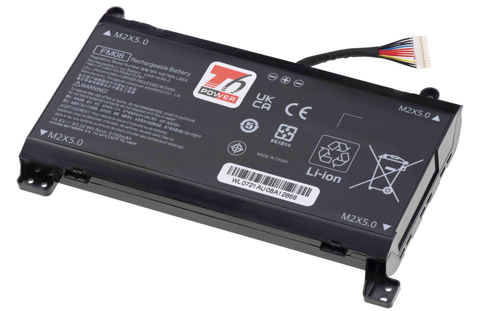 Fotografia produktu: Batéria T6 Power pre HP Omen 17-an000, 17-an100, 12pin, Geforce 1050, 5973mAh, 86Wh, 8cell, Li-ion