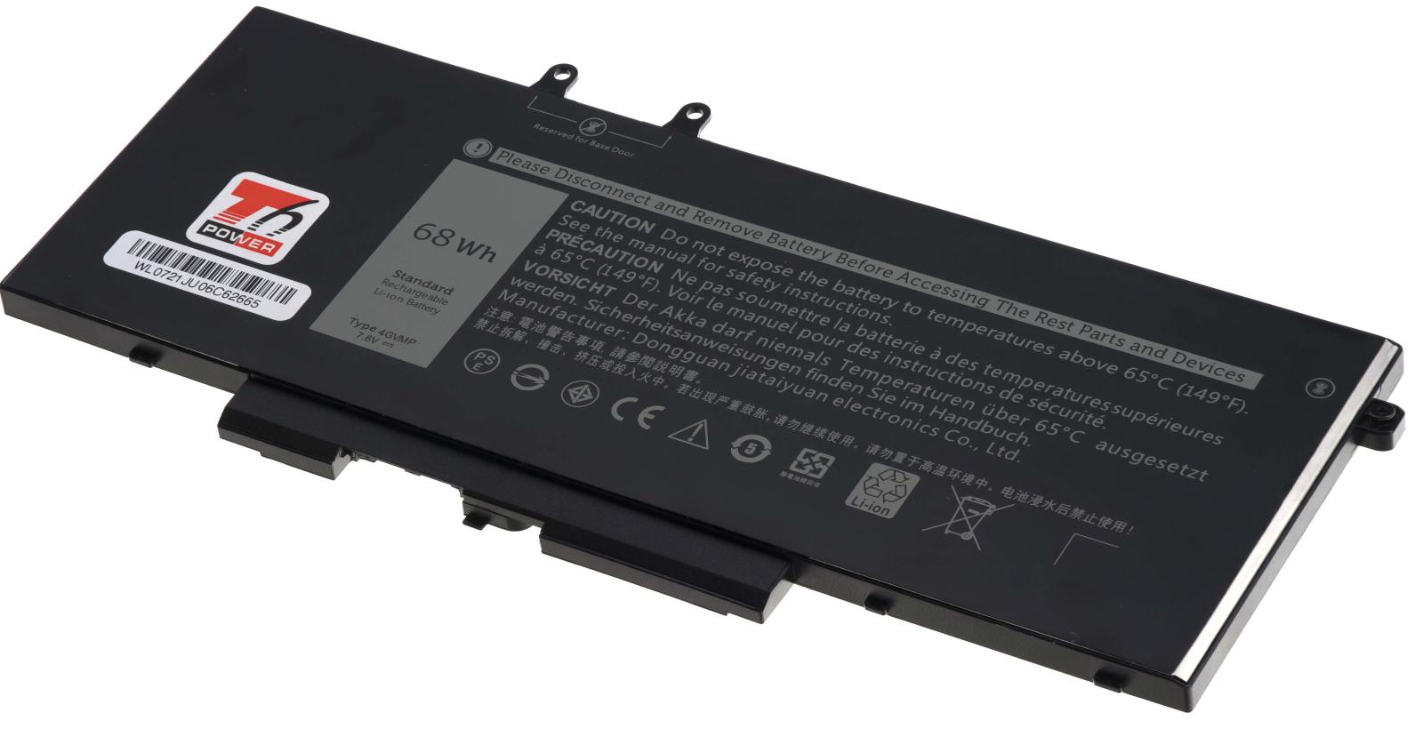 Fotografia produktu: Batéria T6 Power pre Dell Latitude 5400, 5500, Precision 3540, 8900mAh, 68Wh, 4cell, Li-pol