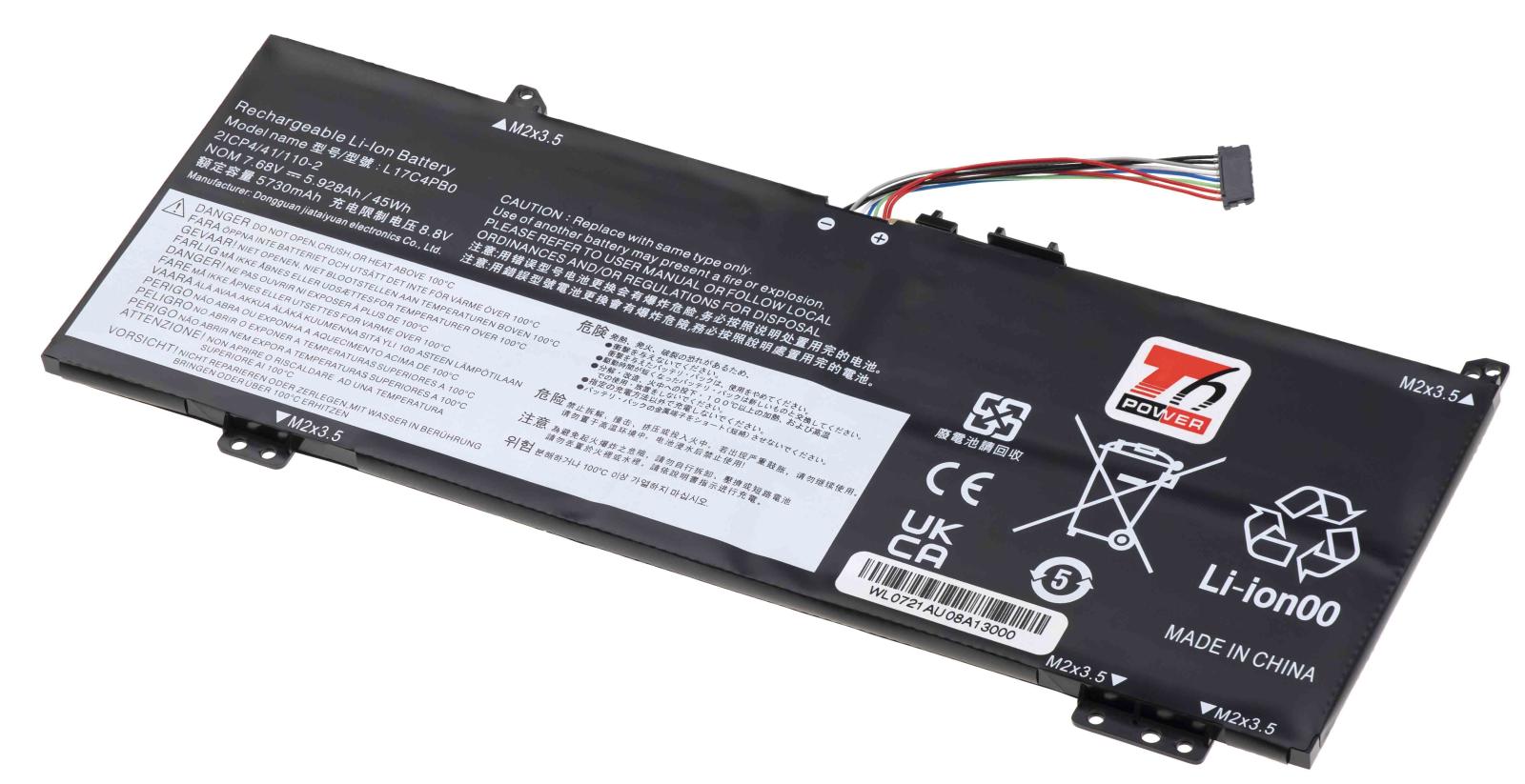 Fotografia produktu: Batéria T6 Power Lenovo Yoga 530-14IKB, IdeaPad 530S-14IKB, Flex 6-14IKB, 5928mAh, 45Wh, 4cell
