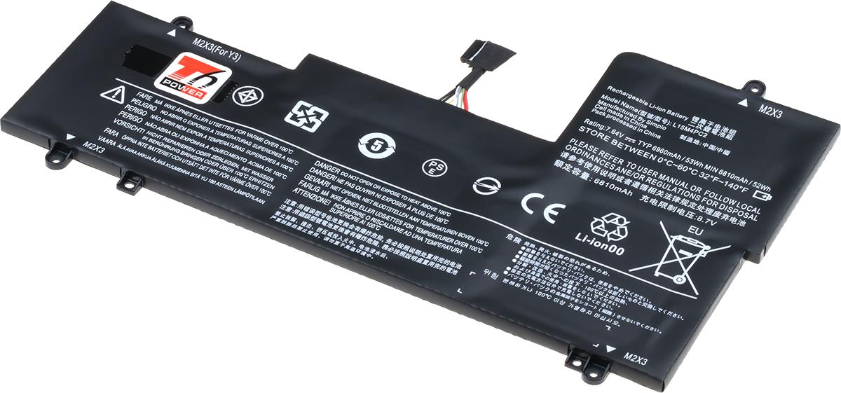 Fotografia produktu: Batéria T6 Power Lenovo IdeaPad Yoga 710-14ISK, 710-15ISK séria, 6960mAh, 53Wh, 4cell, Li-pol