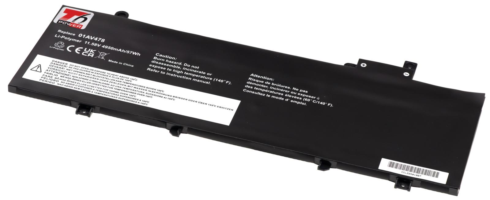 Fotografia produktu: Batéria T6 Power Lenovo ThinkPad T480s séria, 4950mAh, 57Wh, 3cell, Li-Pol