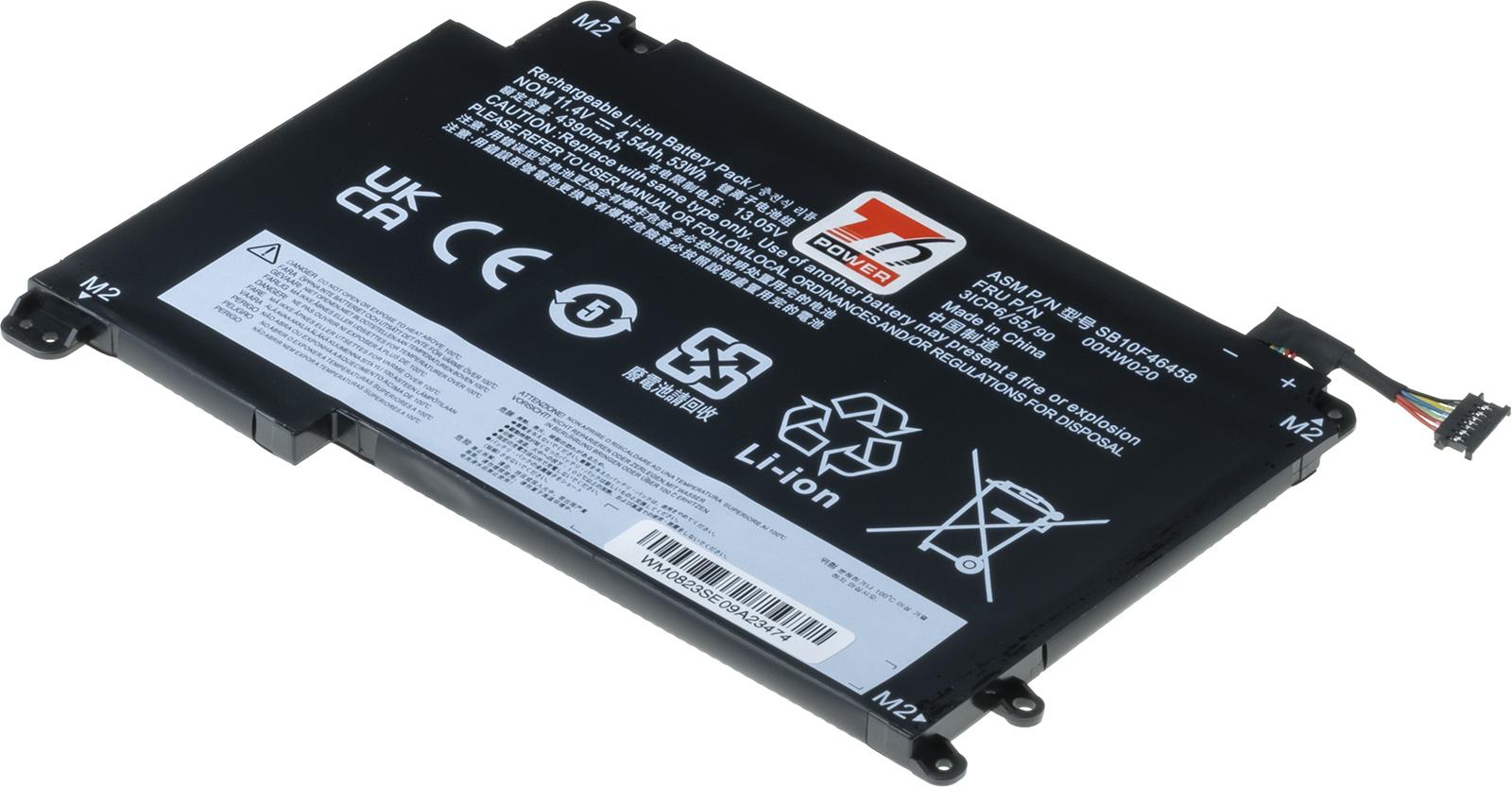 Fotografia produktu: Batéria T6 Power Lenovo ThinkPad P40, Yoga 460, 4540mAh, 53Wh, 3cell, Li-pol