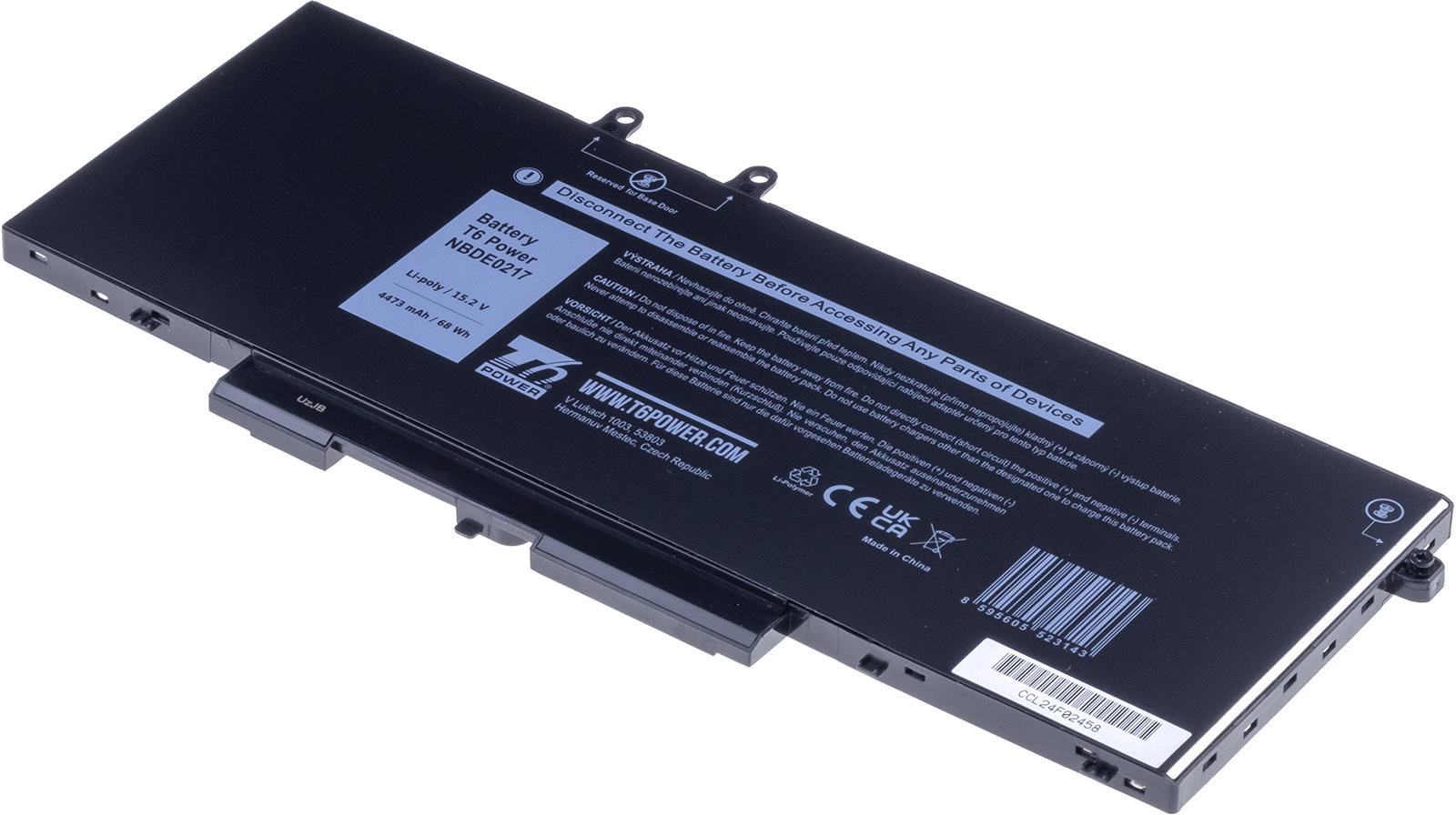 Fotografia produktu: Batéria T6 Power pre Dell Latitude 5401, 5410, 5501, 5510, Precision 3550, 4470mAh, 68Wh, 4cell