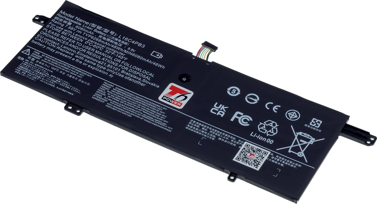 Fotografia produktu: Batéria T6 Power Lenovo IdeaPad 720s-13IKB, 720s-13ARR séria, 6268mAh, 48Wh, 4cell, Li-Pol