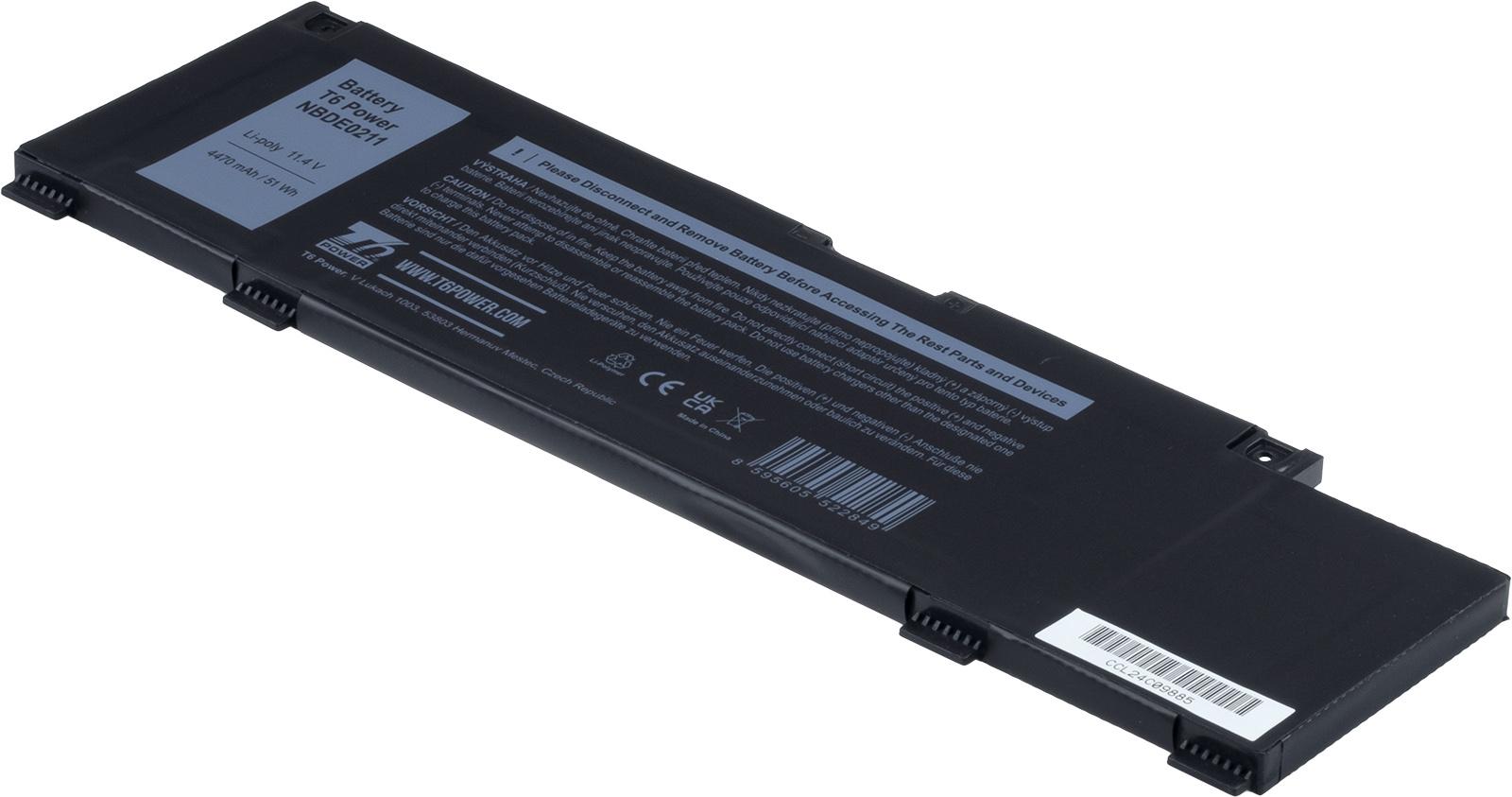 Fotografia produktu: Batéria T6 Power pre Dell G3 15 3500, 3590, G5 15 5500, Inspiron 14 5490, 4470mAh, 51Wh, 3cell
