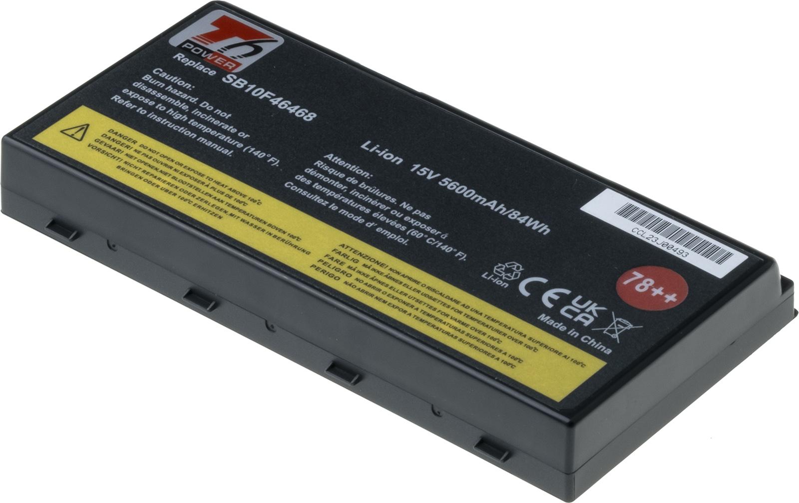 Fotografia produktu: Batéria T6 Power Lenovo ThinkPad P70, ThinkPad P71, 5600mAh, 84Wh, 8cell