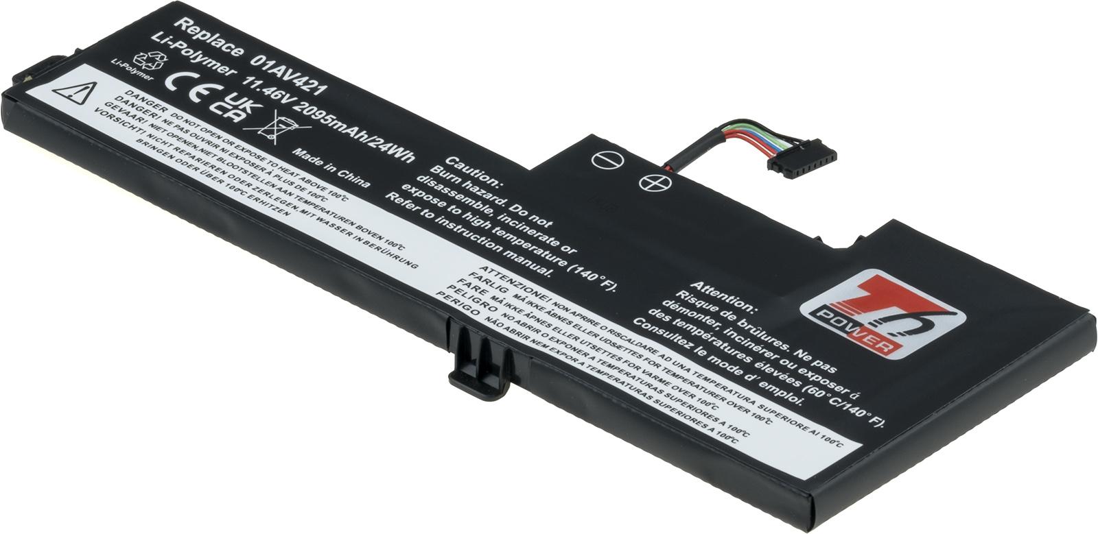 Fotografia produktu: Batéria T6 Power pre Lenovo ThinkPad T470, T480, internal, 2095mAh, 24Wh, 3cell, Li-pol