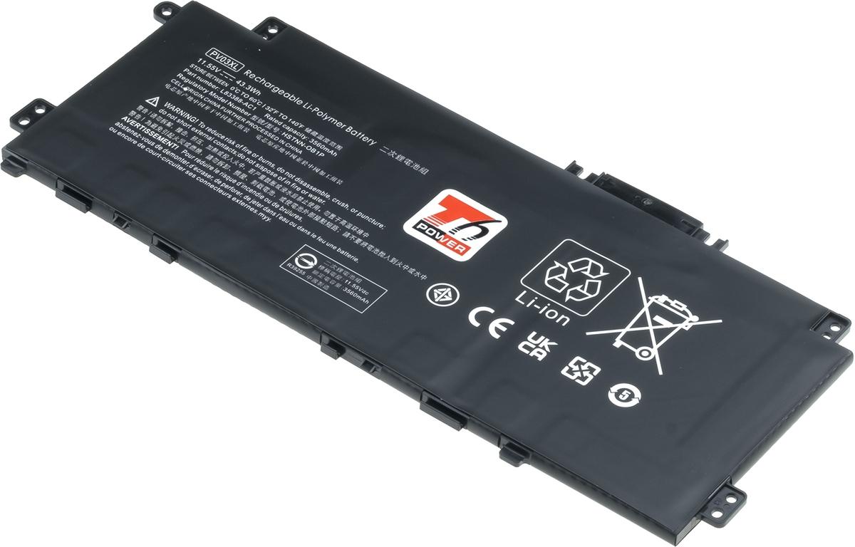 Fotografia produktu: Batéria T6 Power HP Pavilion 13-bb0000, 14-dv0000, 14-ec0000, 3700mAh, 43Wh, 3cell, Li-poly