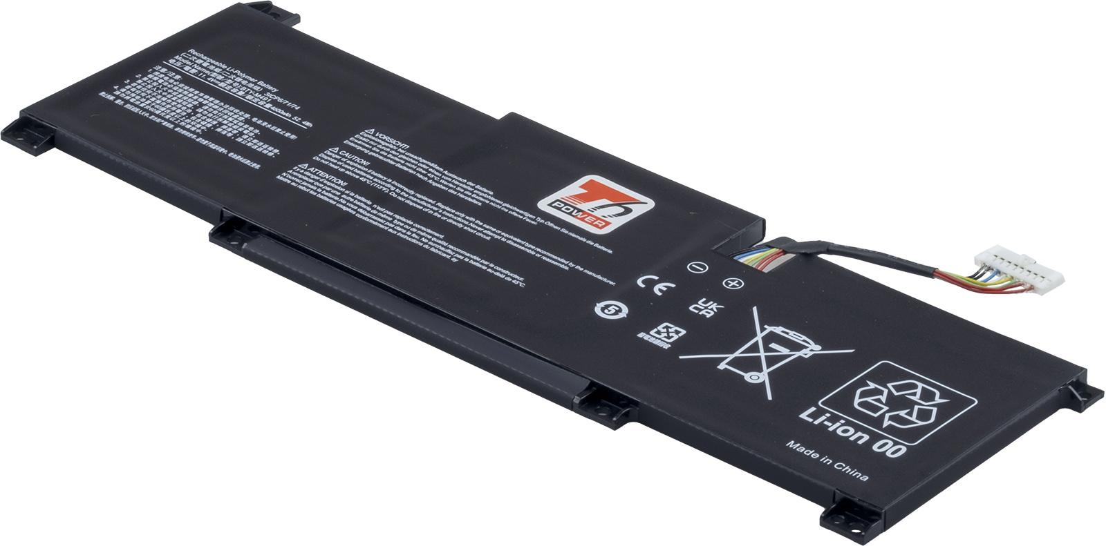 Fotografia produktu: Batéria T6 Power MSI BTY-M491, 4600mAh, 52,4Wh, 3cell, Li-pol, white connector