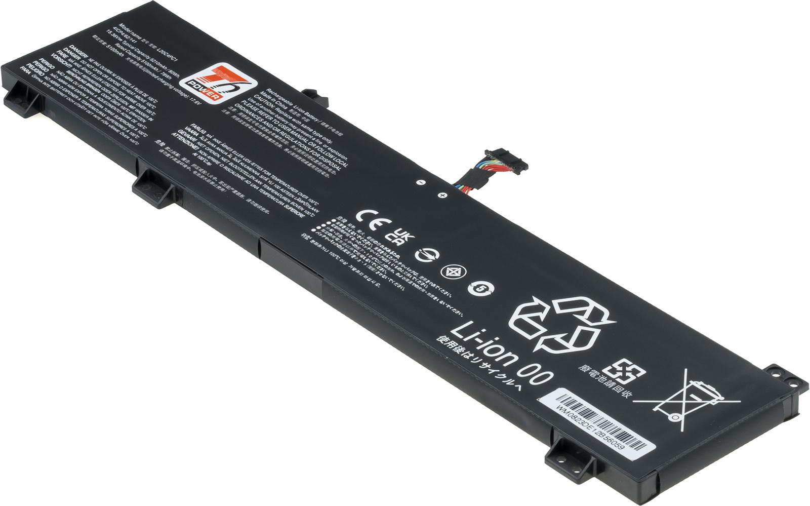 Fotografia produktu: Batéria T6 Power Lenovo Legion 5-15ACH6, 5-15ITH6, 5 Pre 16ITH6, 5210mAh, 80Wh, 4cell, Li-poly